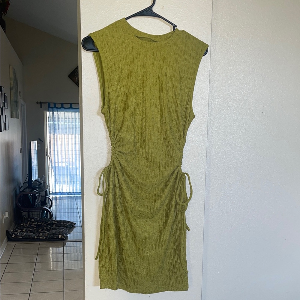 Olive Green Sleeveless Dress
